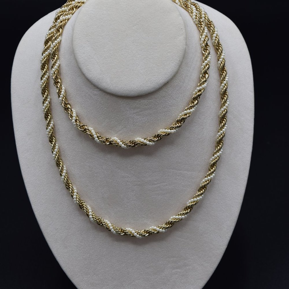 Charter Club Pearl/Rope Chain Twist Necklace